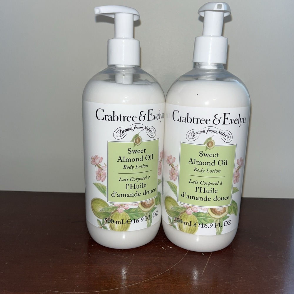2X Crabtree & Evelyn Sweet Almond Oil Body Lotion 16.9 oz